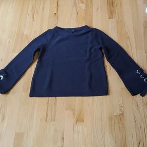 Ann Taylor Navy Bell Sleeve Sweater S